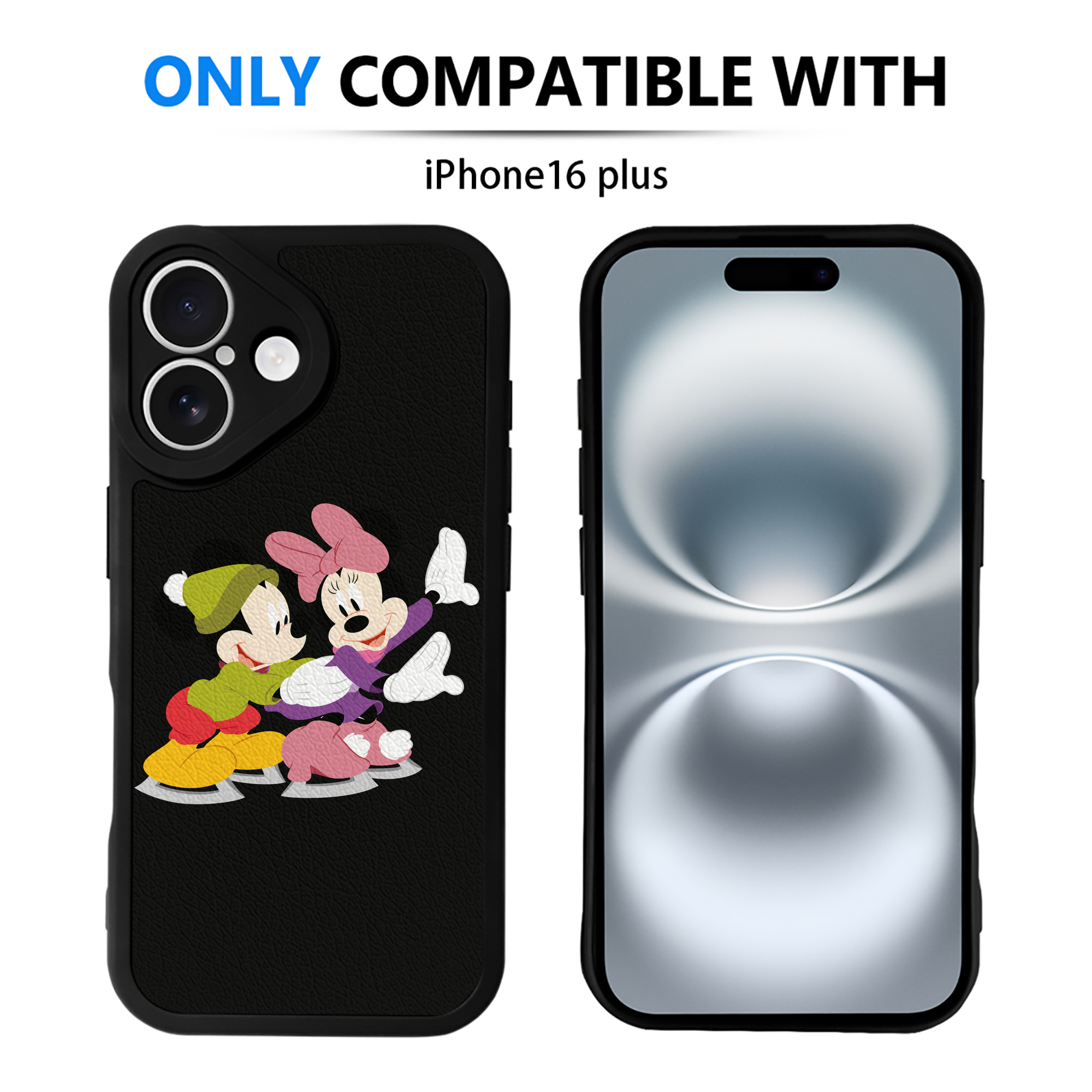 （画像用） ミッキーマウス Mickey Mouse 【iPhone 16シリーズ対応】シリコンスマホケース（レザー調） 材質：シリコン